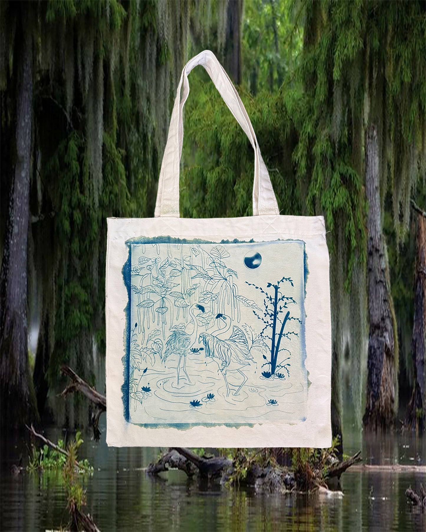 Flamingo Cyanotype bag